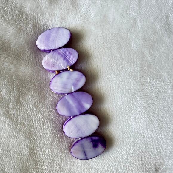 Pair of Vintage 1980s Sea Shell Clip On Earrings with Stretchy Bracelet - Picture 3 of 10